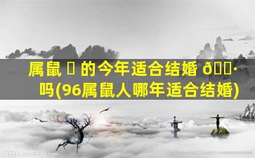 属鼠 ☘ 的今年适合结婚 🌷 吗(96属鼠人哪年适合结婚)